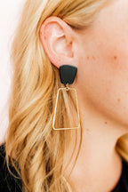 Kaelyn Statement Earrings - True Black and Gold