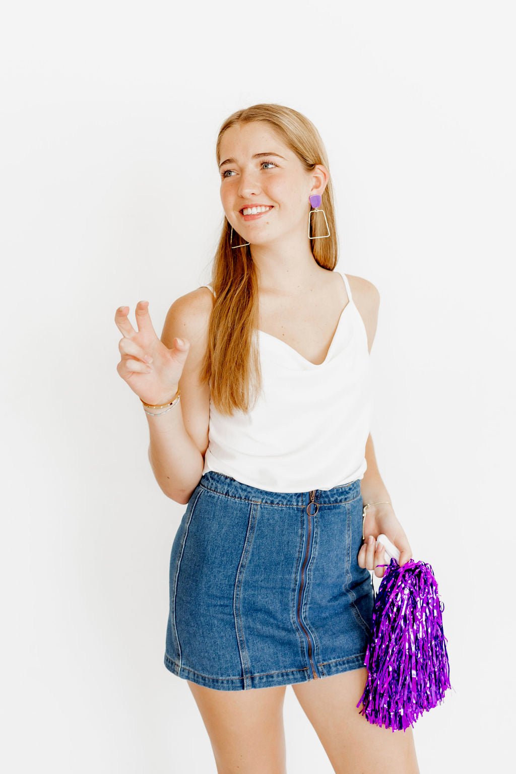 Kaelyn Statement Earrings - True Purple