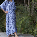 Kaftan Dress Rayon Blue Marble Lightweight Dress La Vie Bien Kaftan Dress Rayon Blue Marble Lightweight