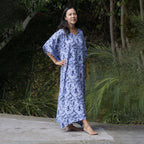 Kaftan Dress Rayon Blue Marble Lightweight Dress La Vie Bien Kaftan Dress Rayon Blue Marble Lightweight