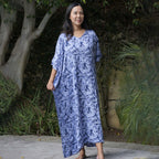 Kaftan Dress Rayon Blue Marble Lightweight Dress La Vie Bien Kaftan Dress Rayon Blue Marble Lightweight