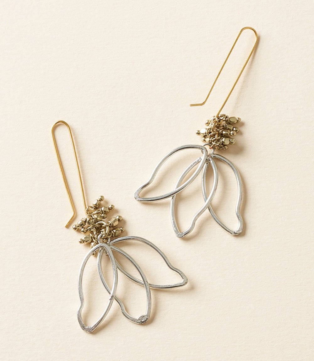 Kairavini Lotus Petal Drop Earrings HME stock line La Vie Bien Kairavini Lotus Petal Drop Earrings