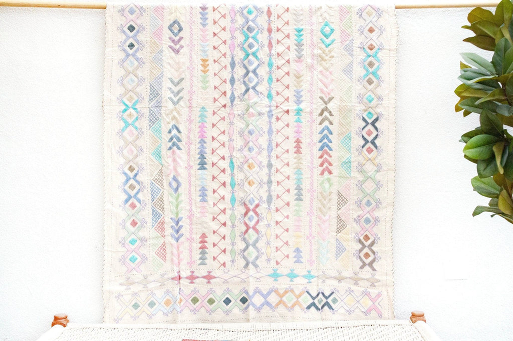 Kaleidoscope Hand - stitched Cotton Tribal Kantha Throw