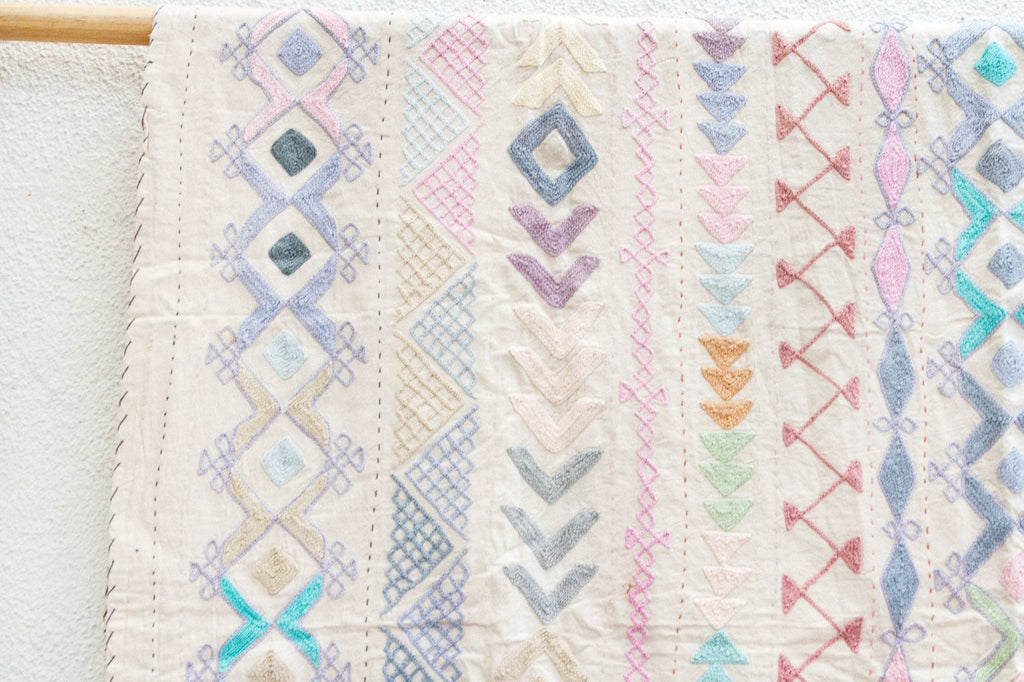 Kaleidoscope Hand - stitched Cotton Tribal Kantha Throw