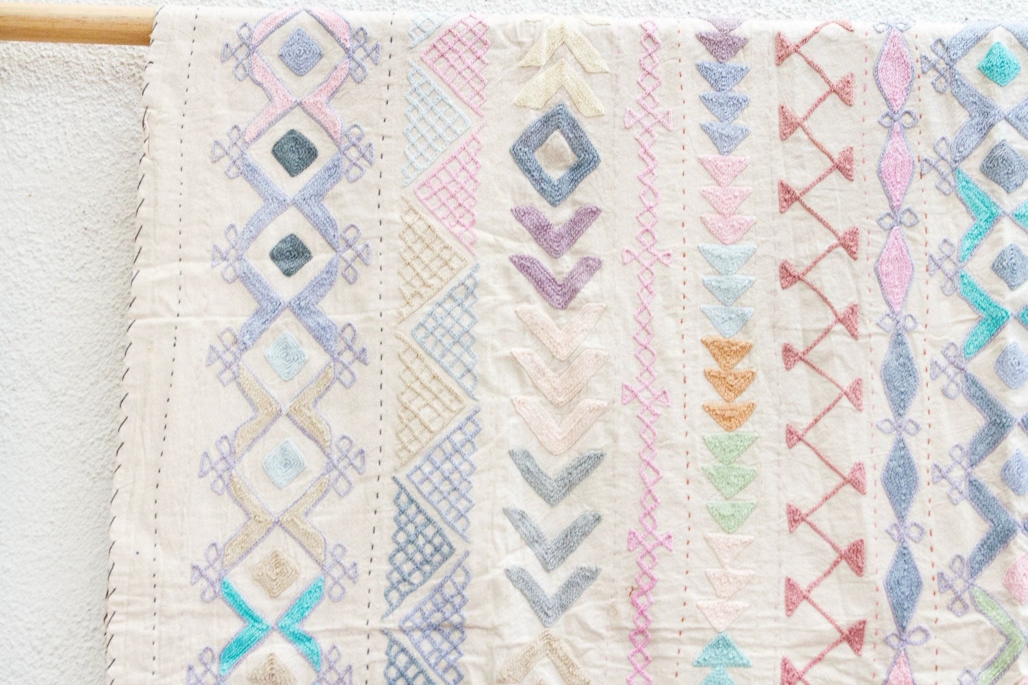 Kaleidoscope Hand - stitched Cotton Tribal Kantha Throw