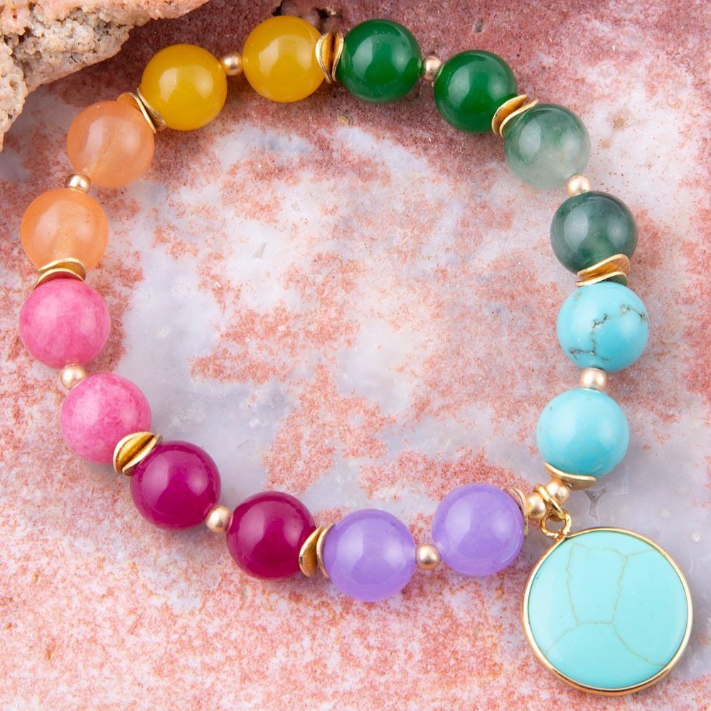 kaleidoscope Multistone Blue Turquoise Charm Bracelet Bracelets La Vie Bien kaleidoscope Multistone Blue Turquoise Charm Bracelet