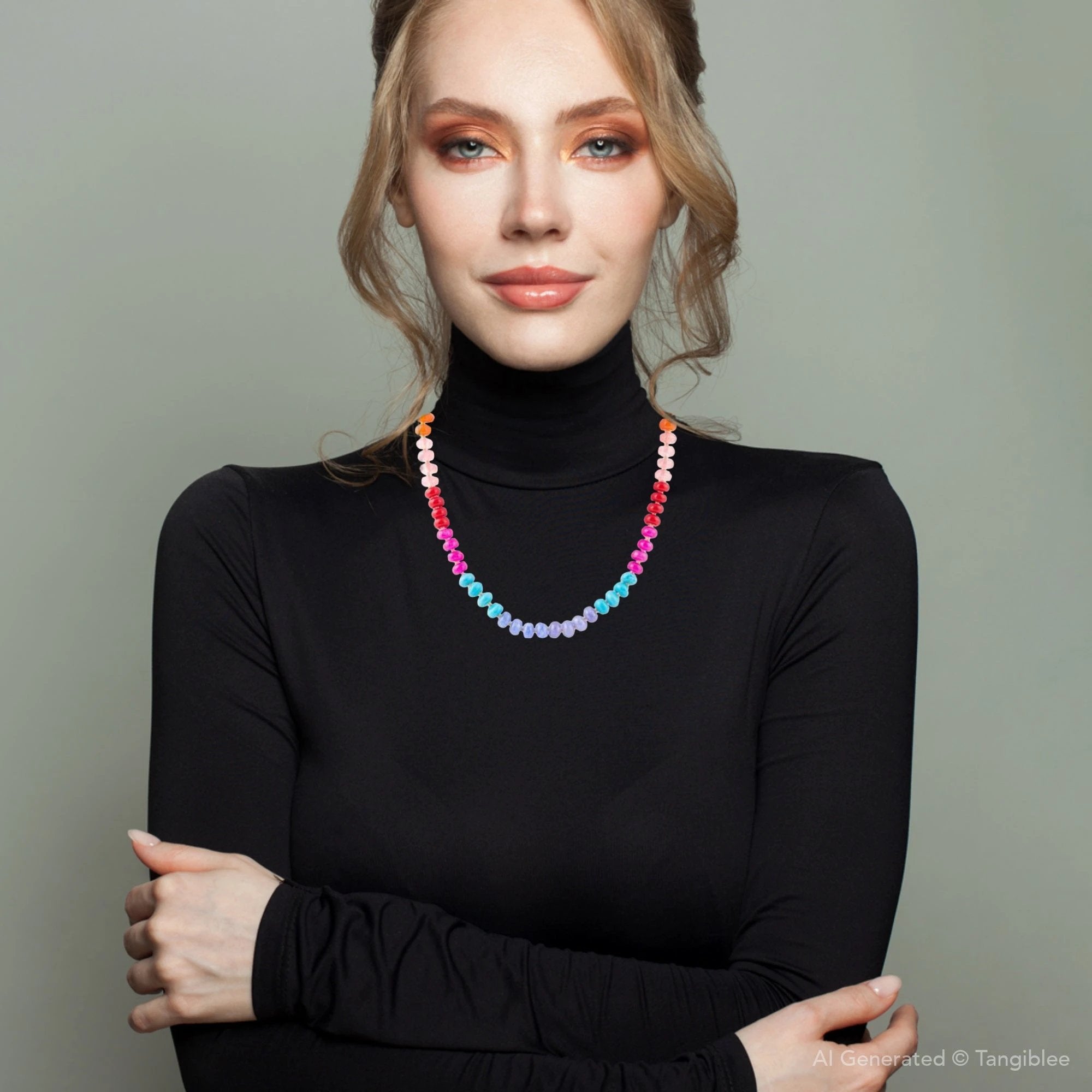 Kaleidoscope Multistone Strand Necklace by Barse Jewelry