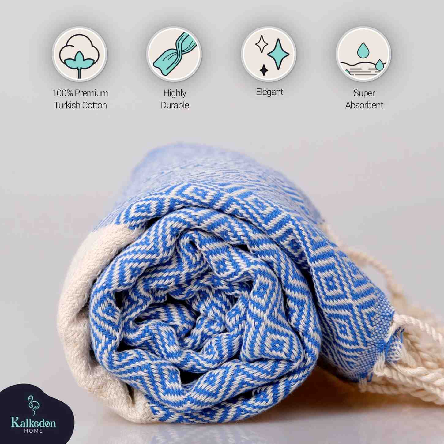 "Diamond" 100% Premium Turkish Cotton hand woven towel