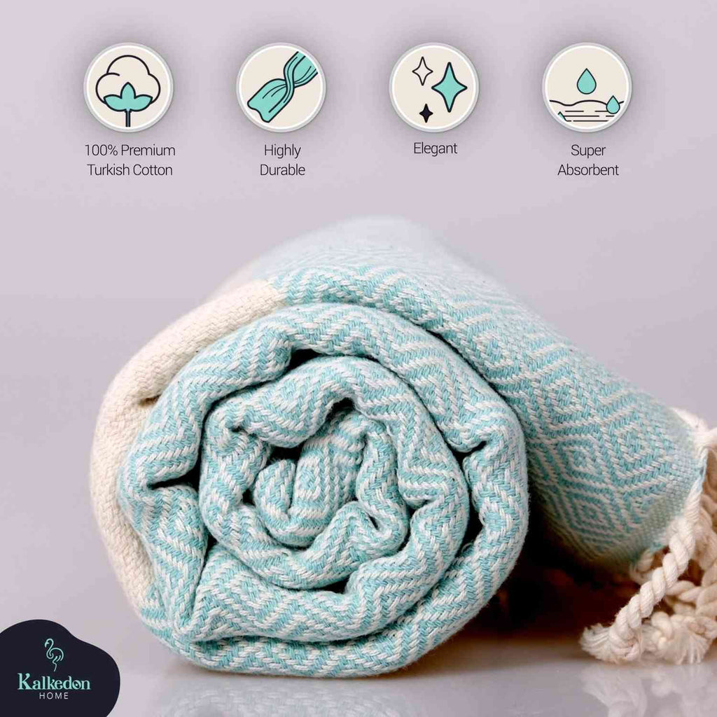"Diamond" 100% Premium Turkish Cotton hand woven towel