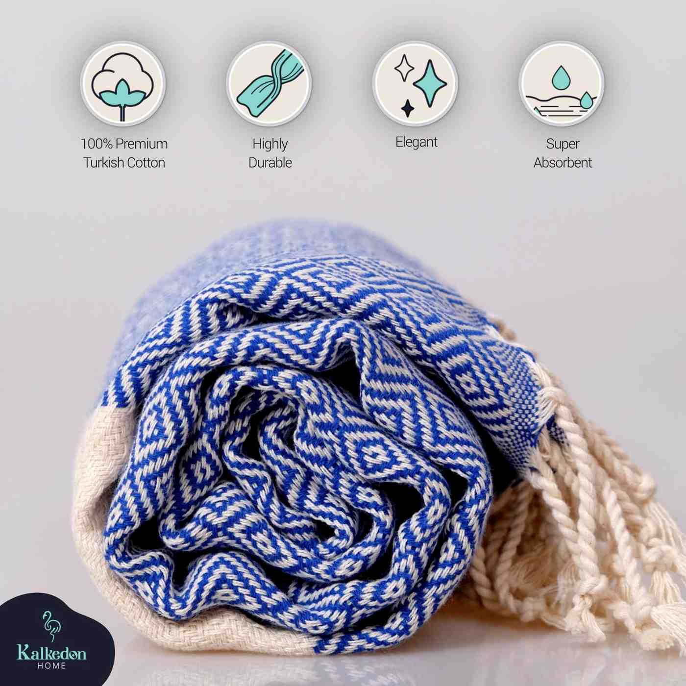 "Diamond" 100% Premium Turkish Cotton hand woven towel