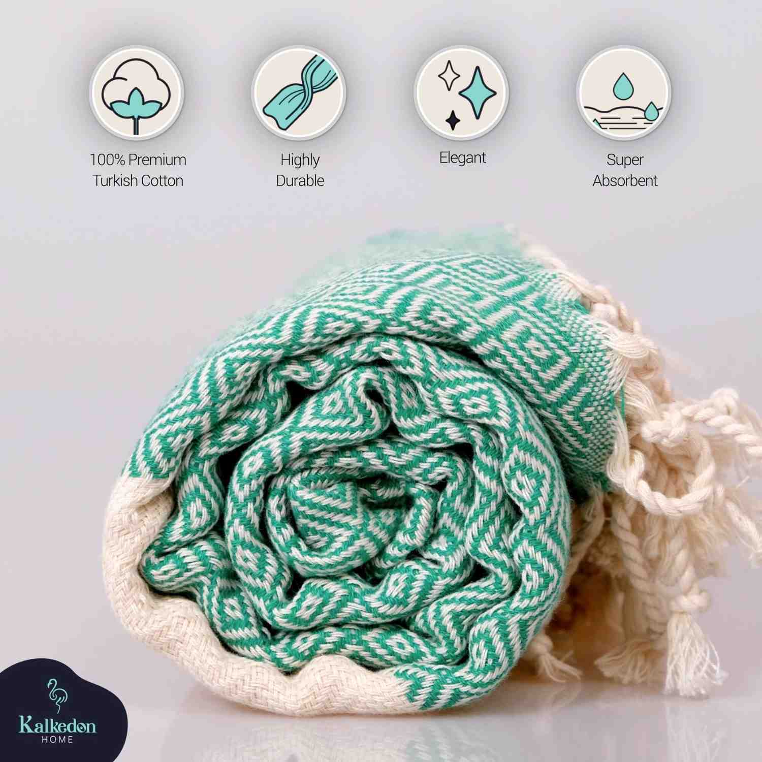 "Diamond" 100% Premium Turkish Cotton hand woven towel