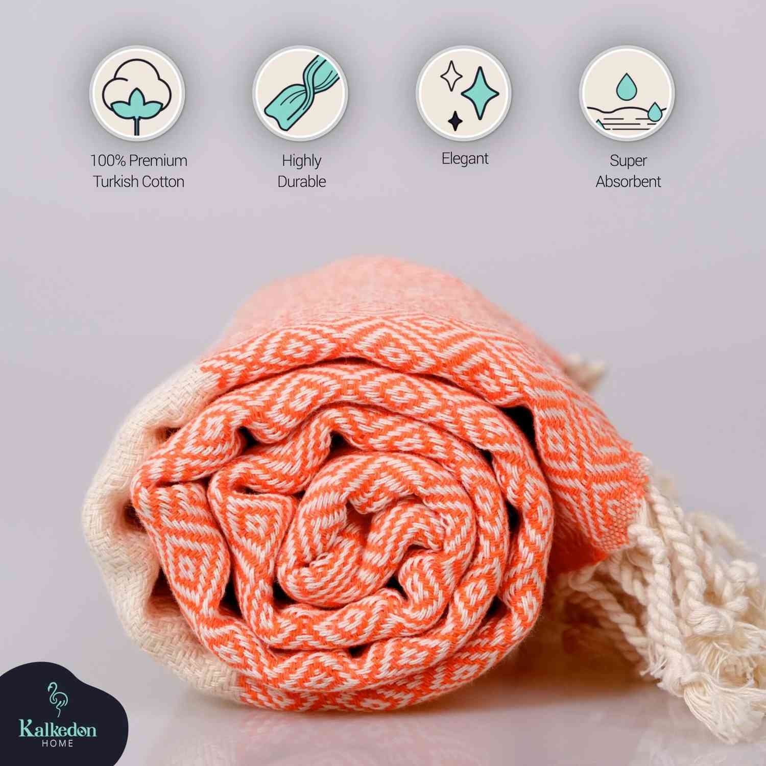 "Diamond" 100% Premium Turkish Cotton hand woven towel