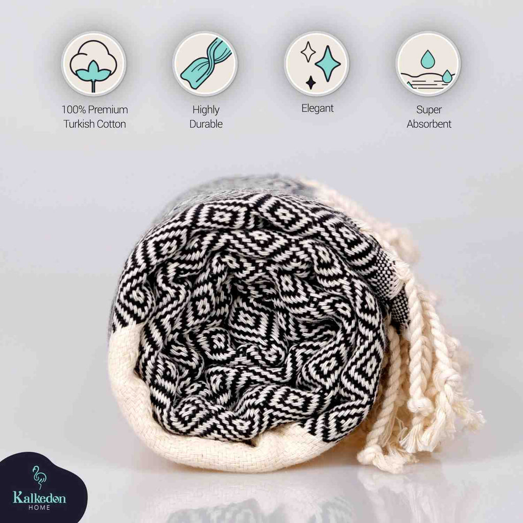 "Diamond" 100% Premium Turkish Cotton hand woven towel