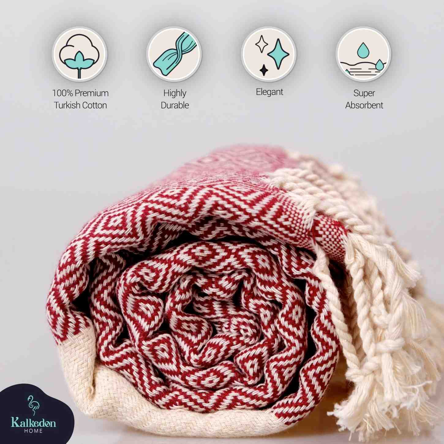 "Diamond" 100% Premium Turkish Cotton hand woven towel