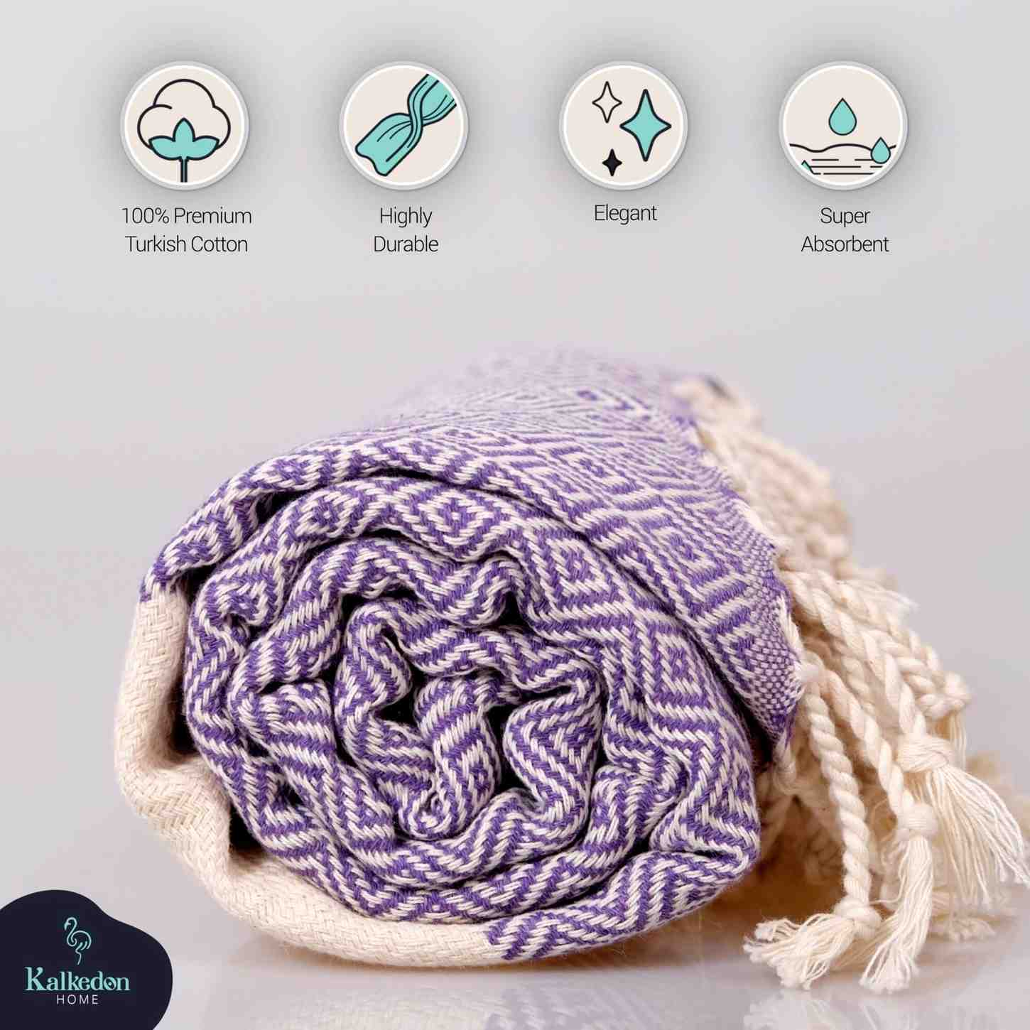 "Diamond" 100% Premium Turkish Cotton hand woven towel