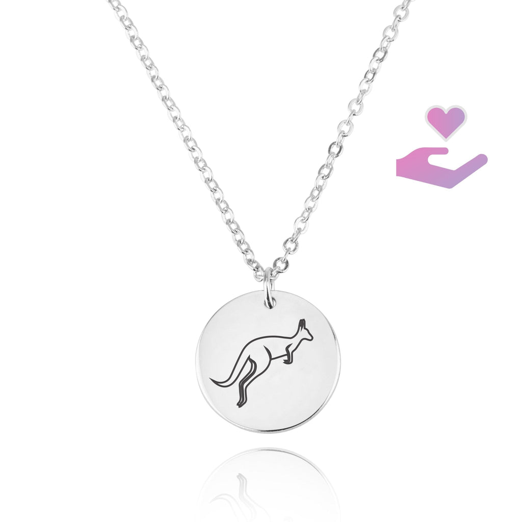 Kangaroo Engraving Disc Necklace La Vie Bien Kangaroo Engraving Disc Necklace