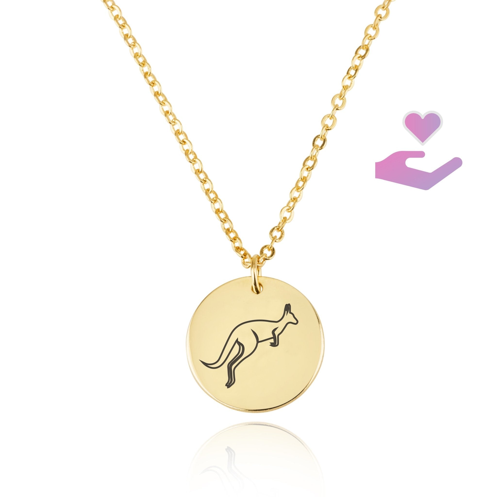 Kangaroo Engraving Disc Necklace La Vie Bien Kangaroo Engraving Disc Necklace