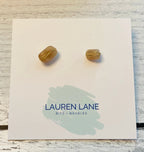 Kara Wire Wrapped Natural Stone Stud Earrings by Lemons and Limes Boutique