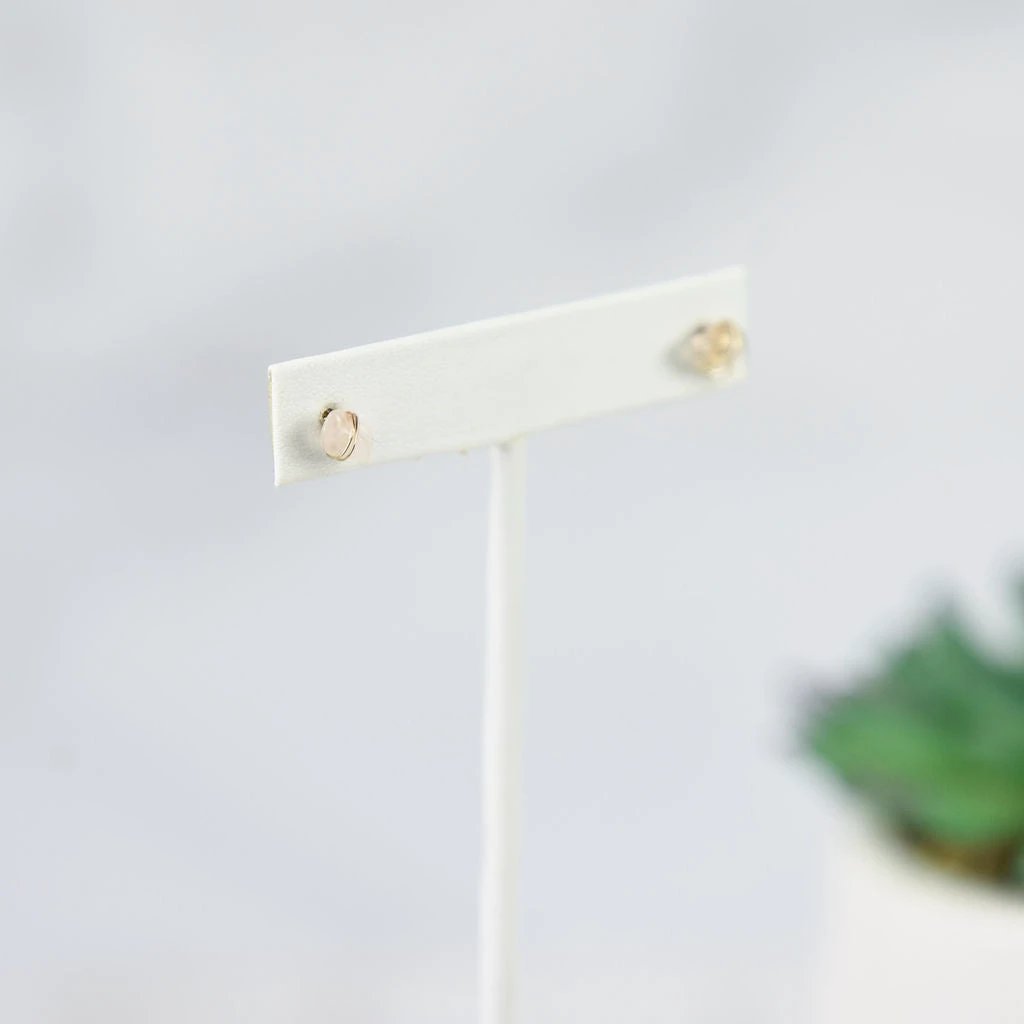 Kara Wire Wrapped Natural Stone Stud Earrings by Lemons and Limes Boutique