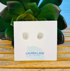 Kara Wire Wrapped Natural Stone Stud Earrings by Lemons and Limes Boutique