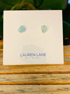 Kara Wire Wrapped Natural Stone Stud Earrings by Lemons and Limes Boutique