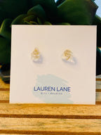 Kara Wire Wrapped Natural Stone Stud Earrings by Lemons and Limes Boutique
