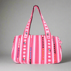 Karen Hill‑Tribe Pink Striped Shoulder Bag — Handwoven Fair‑Trade - Thailand Bags La Vie Bien Karen Hill‑Tribe Pink Striped Shoulder Bag — Handwoven Fair‑Trade - Thailand