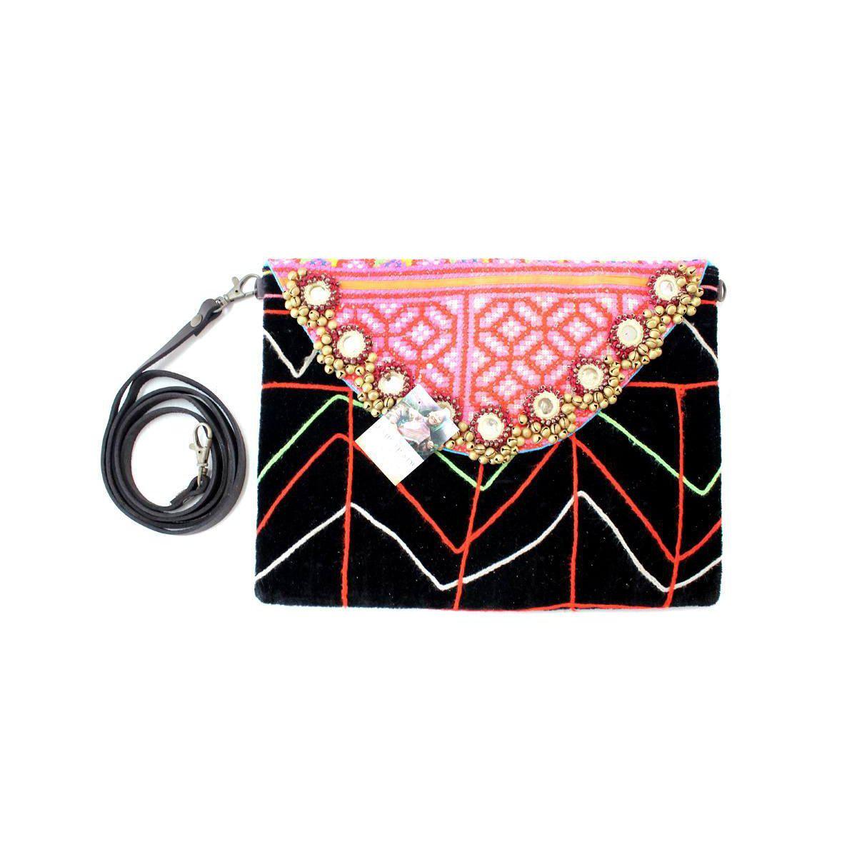 Karen Vintage Fabric Bag With Leather Straps - Thailand Bags La Vie Bien Karen Vintage Fabric Bag With Leather Straps - Thailand