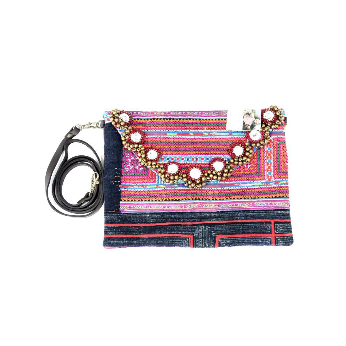 Karen Vintage Fabric Bag With Leather Straps - Thailand Bags La Vie Bien Karen Vintage Fabric Bag With Leather Straps - Thailand