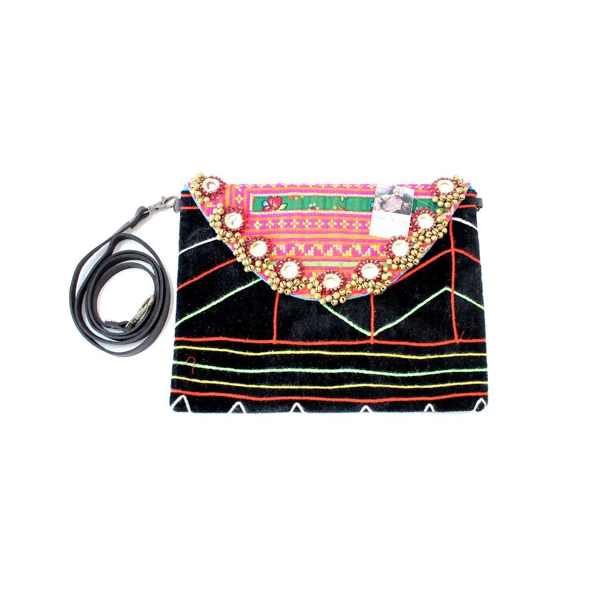 Karen Vintage Fabric Bag With Leather Straps - Thailand Bags La Vie Bien Karen Vintage Fabric Bag With Leather Straps - Thailand