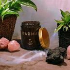 KARMA CANDLE - HIDDEN CRYSTALS INSIDE! -- by Moon Water Apothecary! by Moon Water Apothecary