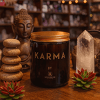 KARMA CANDLE - HIDDEN CRYSTALS INSIDE! -- by Moon Water Apothecary! by Moon Water Apothecary