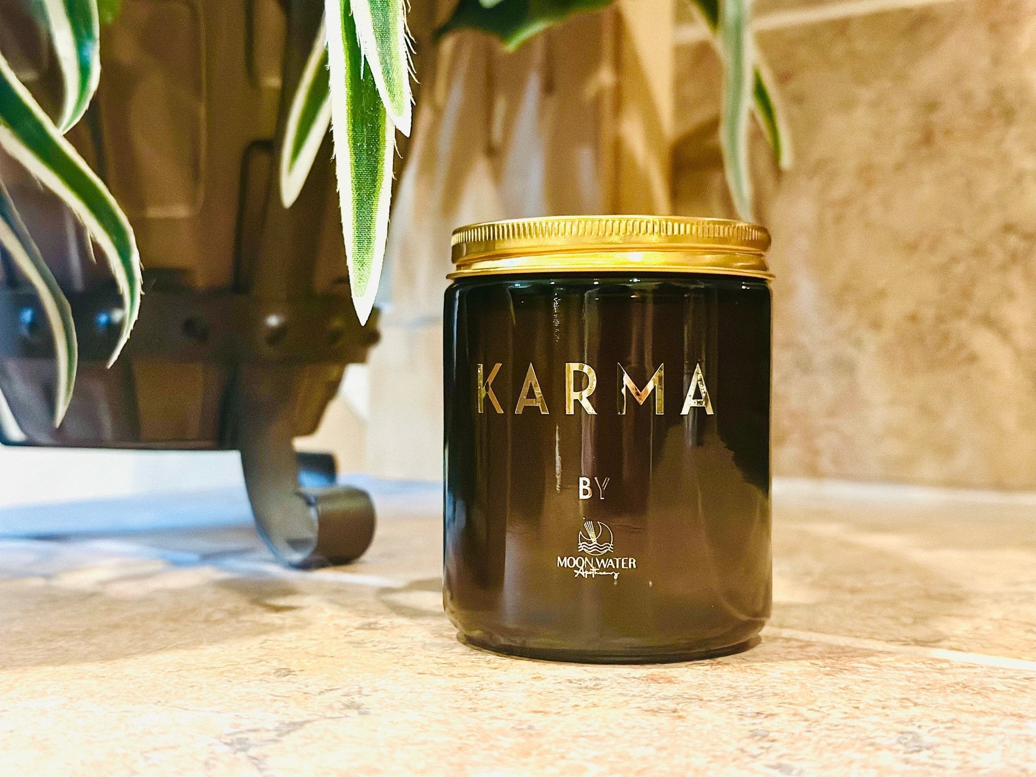 KARMA CANDLE - HIDDEN CRYSTALS INSIDE! -- by Moon Water Apothecary! by Moon Water Apothecary