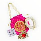 Karwachauth Gift Combo - Reusable Gajra, Sindoor Dibbi, Bindi & Gota Potli La Vie Bien Karwachauth Gift Combo - Reusable Gajra, Sindoor Dibbi, Bindi & Gota Potli
