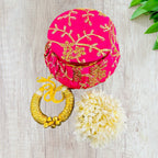 Karwachauth Party Gift - Golden Shell Bracelet, Gajra in Reusable Fabric Matki La Vie Bien Karwachauth Party Gift - Golden Shell Bracelet, Gajra in Reusable Fabric Matki