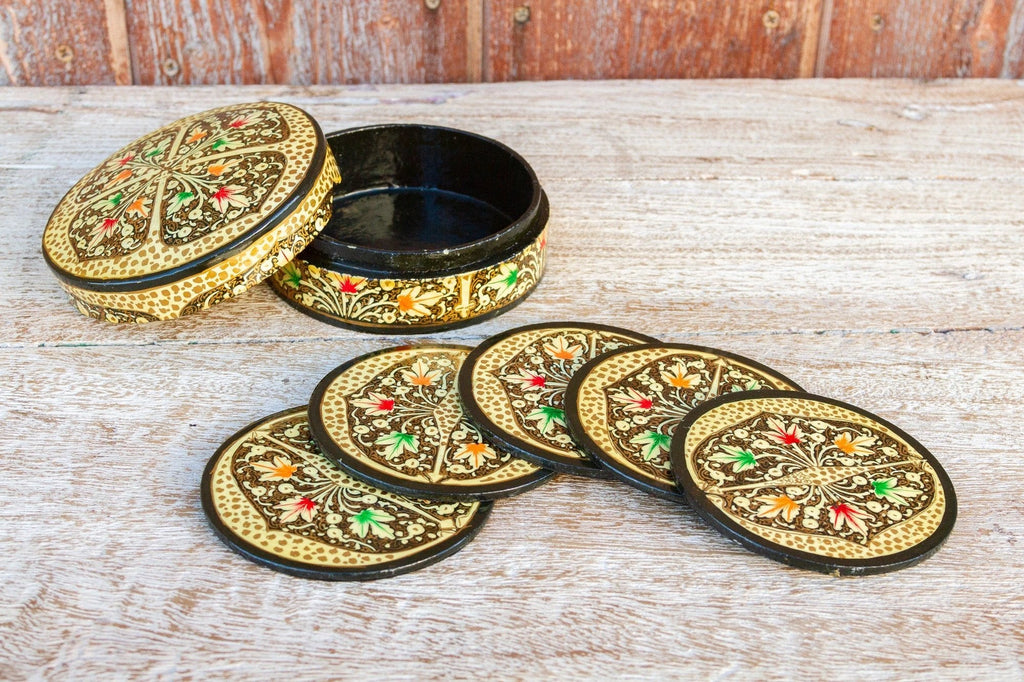 Kashmiri Lacquered Coster Set