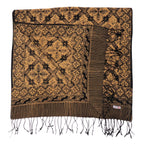 Handmade Batik Scarf, Black Brown Harvest, Hand Dyed, 100% Cotton