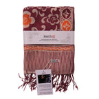 Handmade Batik Scarf, Cotton, Plumeria, Pink, Purple, Peach