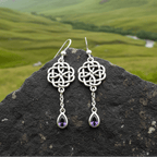 Kate Celtic Knot Earrings in Sterling Silver Dangle Earrings La Vie Bien Kate Celtic Knot Earrings in Sterling Silver