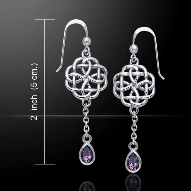 Kate Celtic Knot Earrings in Sterling Silver Dangle Earrings La Vie Bien Kate Celtic Knot Earrings in Sterling Silver