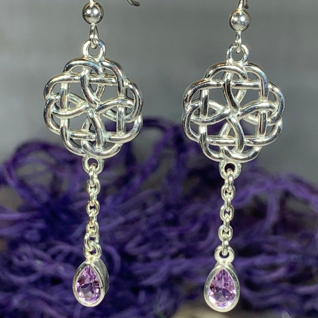 Kate Celtic Knot Earrings in Sterling Silver Dangle Earrings La Vie Bien Kate Celtic Knot Earrings in Sterling Silver