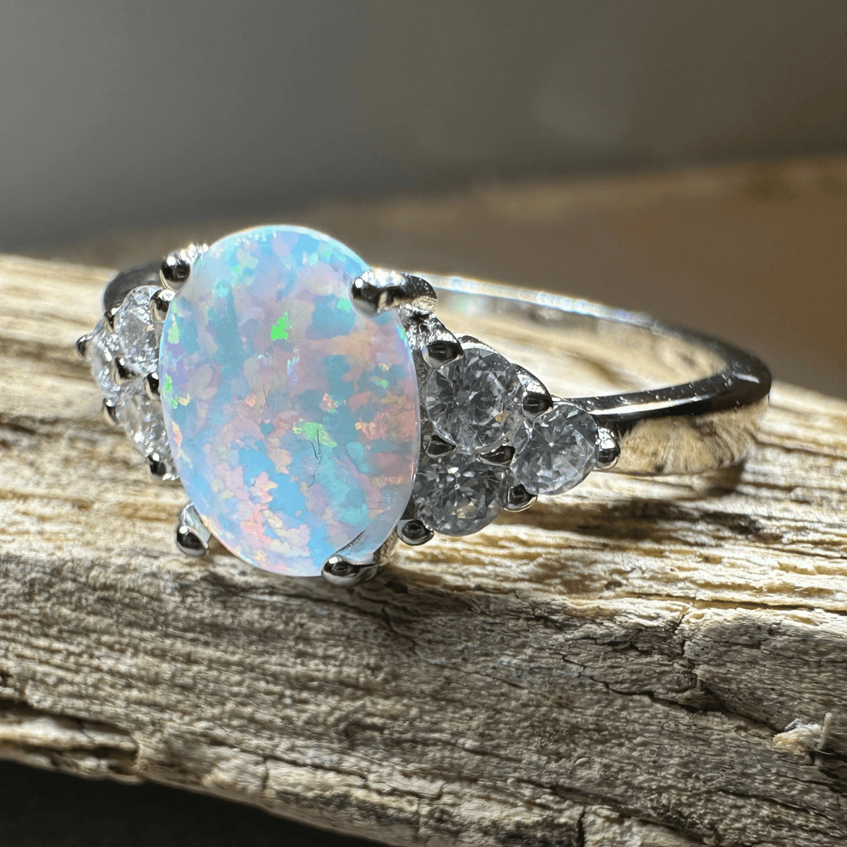 Katerina Opal Celtic Ring in Sterling Silver Ring La Vie Bien Katerina Opal Celtic Ring in Sterling Silver