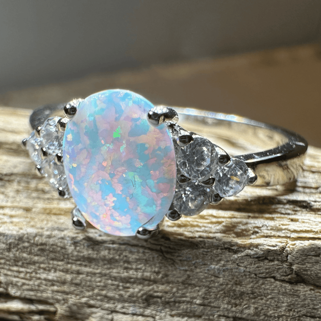 Katerina Opal Celtic Ring in Sterling Silver Ring La Vie Bien Katerina Opal Celtic Ring in Sterling Silver