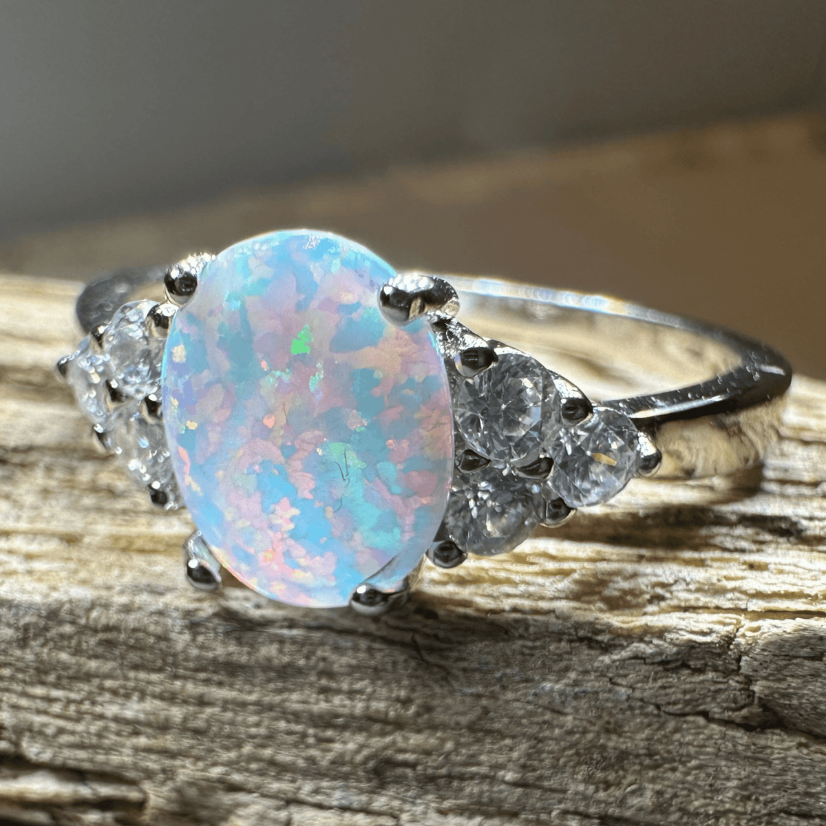 Katerina Opal Celtic Ring in Sterling Silver Ring La Vie Bien Katerina Opal Celtic Ring in Sterling Silver