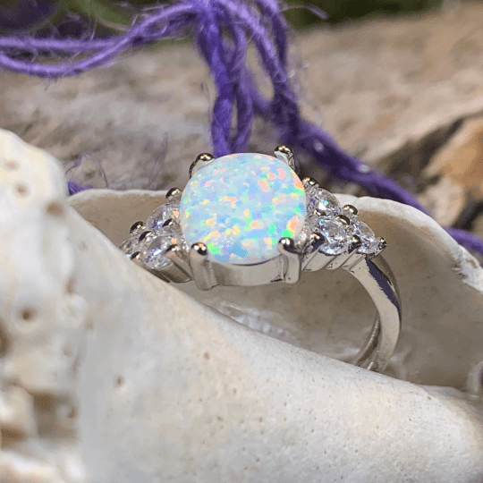 Katerina Opal Celtic Ring in Sterling Silver Ring La Vie Bien Katerina Opal Celtic Ring in Sterling Silver