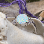 Katerina Opal Celtic Ring in Sterling Silver Ring La Vie Bien Katerina Opal Celtic Ring in Sterling Silver