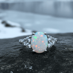Katerina Opal Celtic Ring in Sterling Silver Ring La Vie Bien Katerina Opal Celtic Ring in Sterling Silver