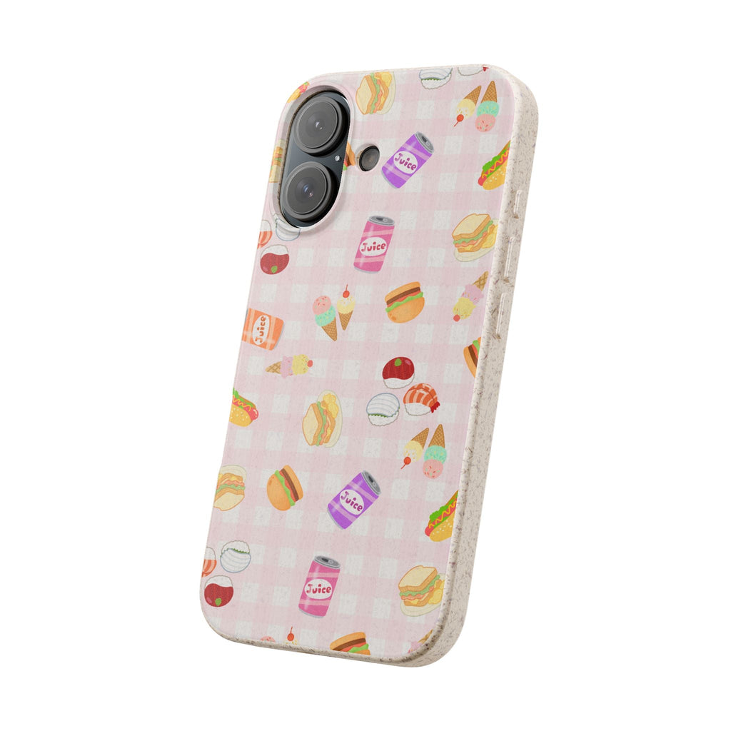 Kawaii foodie picnic eco Biodegradable Phone Case — Pink Picnic Snack Pattern Eco-Friendly iPhone Cover Phone Case La Vie Bien Kawaii foodie picnic eco Biodegradable Phone Case — Pink Picnic Snack Pattern Eco-Friendly iPhone Cover