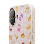 Kawaii foodie picnic eco Biodegradable Phone Case — Pink Picnic Snack Pattern Eco-Friendly iPhone Cover Phone Case La Vie Bien Kawaii foodie picnic eco Biodegradable Phone Case — Pink Picnic Snack Pattern Eco-Friendly iPhone Cover