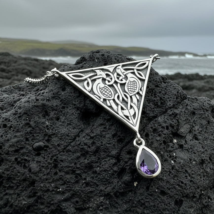 Kells Celtic Birds Necklace in Sterling Silver Necklet La Vie Bien Kells Celtic Birds Necklace in Sterling Silver
